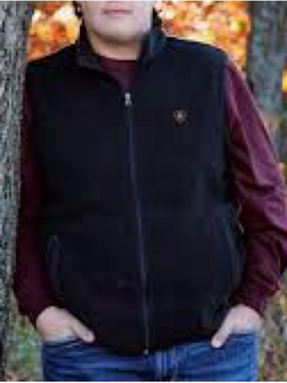 Ariat Fleece Vest Mens Medium Black Full
Zip Logo Pockets Cowboy Western